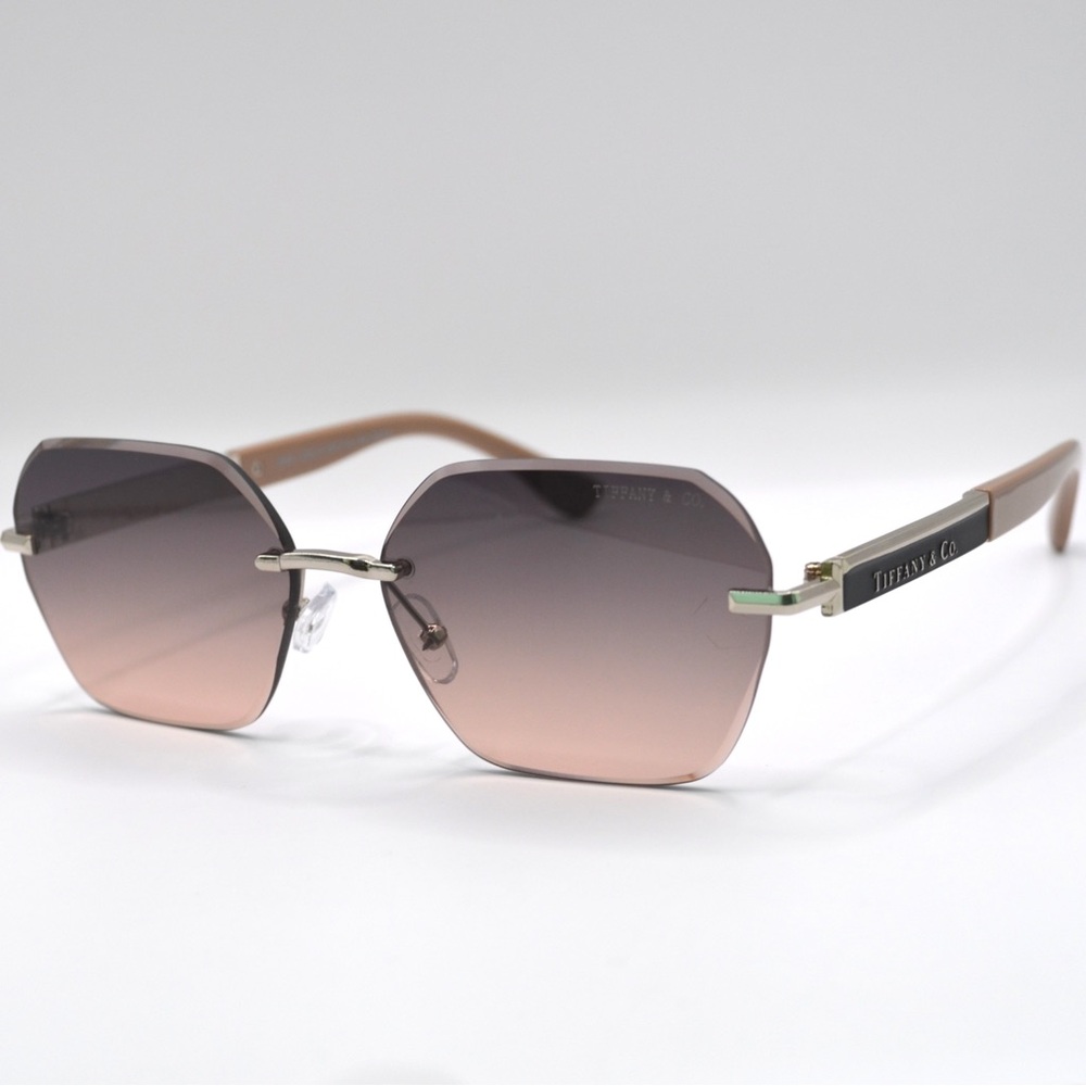 Tiffany Women’s Rimless Sunglasses | Brown Gradient | New w/ Box | Scratched
